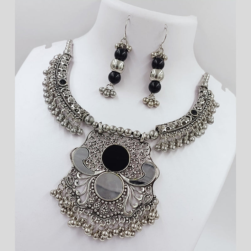 Kavita Art Oxidised Plated Mirror Necklace Set