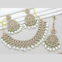 Kavita Art Gold Plated Crystal Stone And Pearls Necklace Set