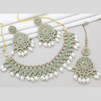 Kavita Art Gold Plated Crystal Stone And Pearls Necklace Set