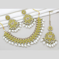 Kavita Art Gold Plated Crystal Stone And Pearls Necklace Set