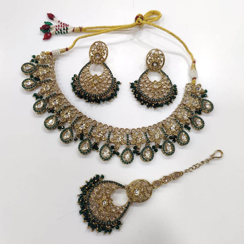 Kavita Art Gold Plated Crystal Stone And Pearls Necklace Set