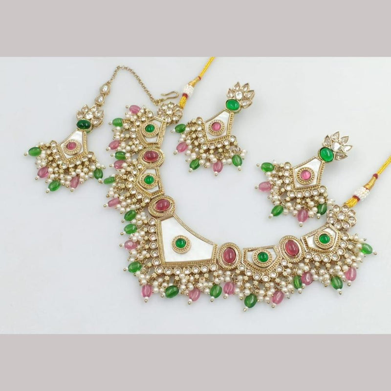 Kavita Art Gold Plated Pearls And Beads Necklace Set