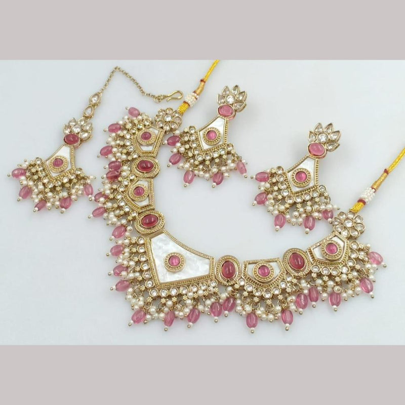 Kavita Art Gold Plated Pearls And Beads Necklace Set