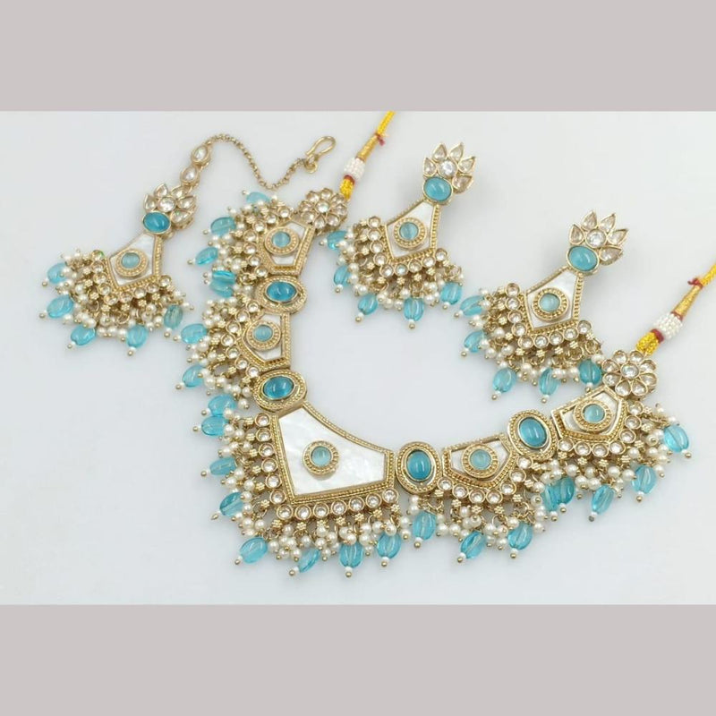 Kavita Art Gold Plated Pearls And Beads Necklace Set