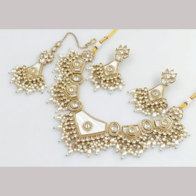 Kavita Art Gold Plated Pearls And Beads Necklace Set