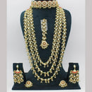 Kavita Art Gold Plated Kundan Stone And Pearls Necklace Combo Set