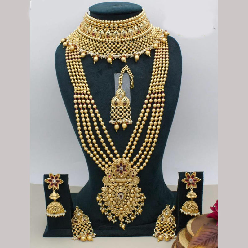 Kavita Art Gold Plated Pota Stone Necklace Combo