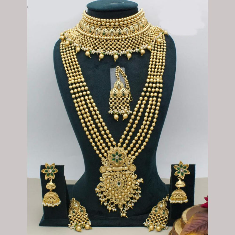 Kavita Art Gold Plated Pota Stone Necklace Combo