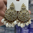 Kavita Art Gold Plated Crystal Stone And Beads Dangler Earrings