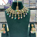 Kavita Art Gold Plated Crystal Stone And Beads Necklace Set