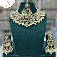 Kavita Art Gold Plated Crystal Stone And Beads Necklace Set