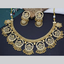 Kavita Art Gold Plated Pota Stone And Pearls Necklace Set