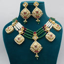 Kavita Art Gold Plated Pota Stone And Pearls Necklace Set