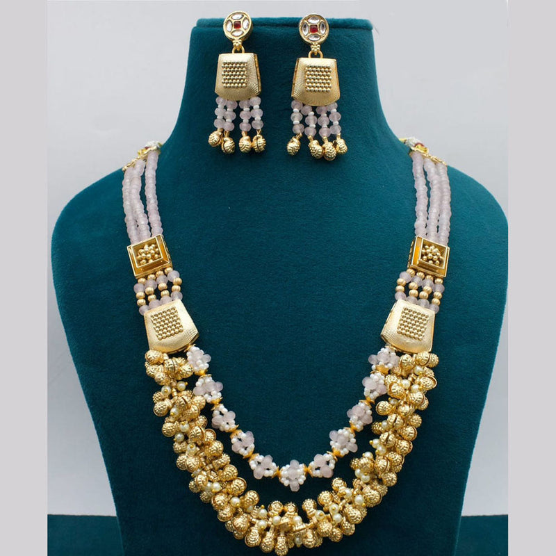 Kavita Art Gold Plated Pearls And Beads Necklace Set