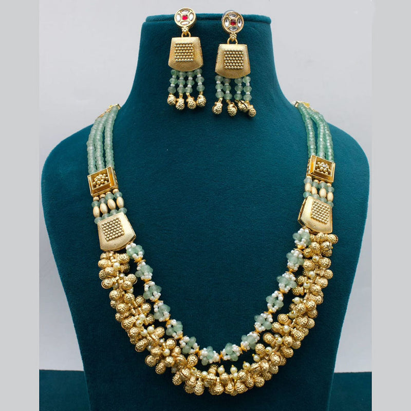 Kavita Art Gold Plated Pearls And Beads Necklace Set