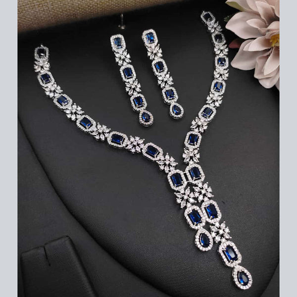 Kavita Art Silver Plated American Diamond Necklace Set