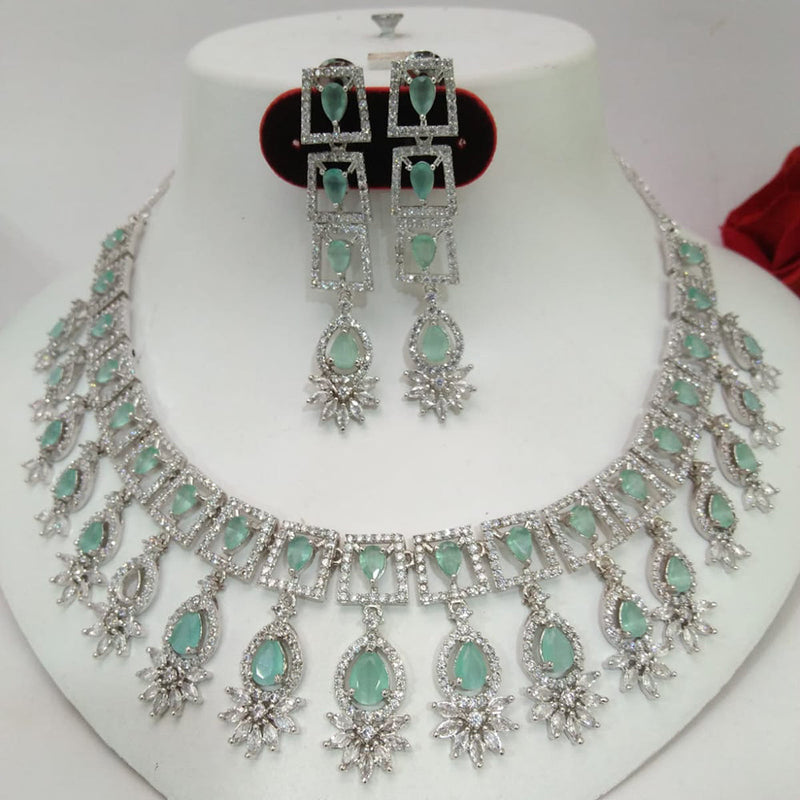 Kavita Art Silver Plated American Diamond Necklace Set