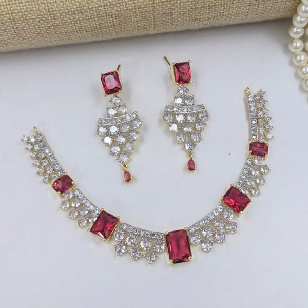 Kavita Art Gold Plated American Diamond Necklace Set