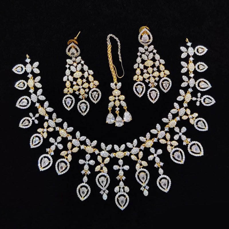 Kavita Art 2 Tone American Diamond Necklace Set