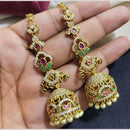 Kavita Art Gold Plated American Diamond Kanchain Jhumki Earrings