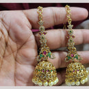 Kavita Art Gold Plated American Diamond Kanchain Jhumki Earrings