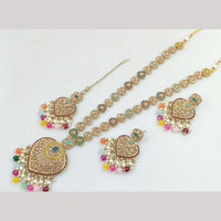 Kavita Art Gold Plated Crystal Stone Pearl And Beads Necklace Set