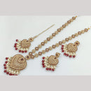 Kavita Art Gold Plated Crystal Stone Pearl And Beads Necklace Set