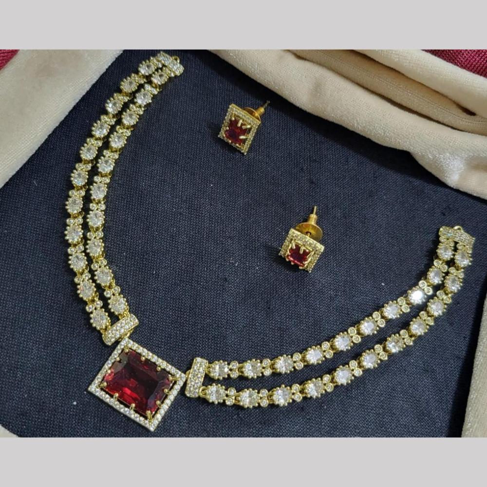 Kavita Art Gold Plated AD Necklace Set