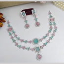 Kavita Art Silver Plated AD And Beads Necklace Set