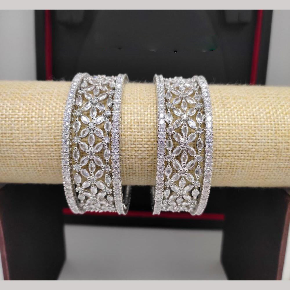 Kavita Art Silver Plated AD Bangle
