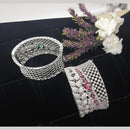 Kavita Art Silver Plated AD Openable Bracelet