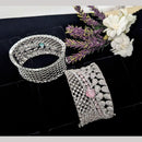 Kavita Art Silver Plated AD Openable Bracelet