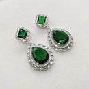 Kavita Art Silver Plated Crystal Stone Dangler Earrings
