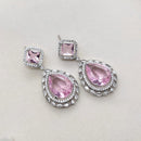 Kavita Art Silver Plated Crystal Stone Dangler Earrings