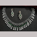 Kavita Art Silver Plated  Adorned with Sparkling American Diamonds Necklace Set