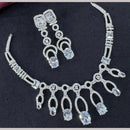 Kavita Art Silver Plated  Adorned with Sparkling American Diamonds Necklace Set