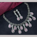 Kavita Art Silver Plated  Adorned with Sparkling American Diamonds Necklace Set