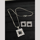 Kavita Art Silver Plated American Diamond Pendant Set