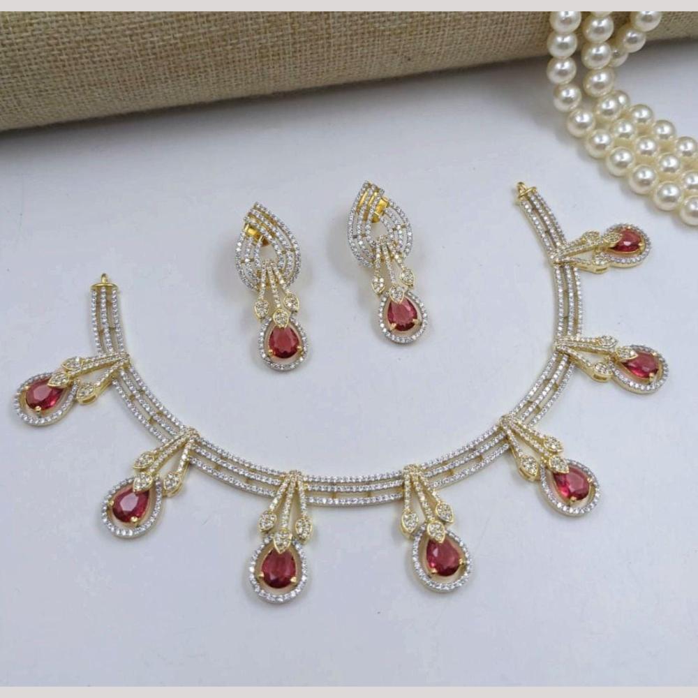 Kavita Art Gold Plated American Diamond Necklace Set โ JewelEMarket