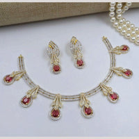 Kavita Art Gold Plated American Diamond Necklace Set