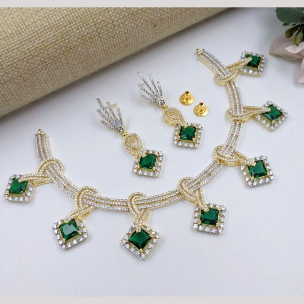 Kavita Art Gold Plated American Diamond Necklace Set