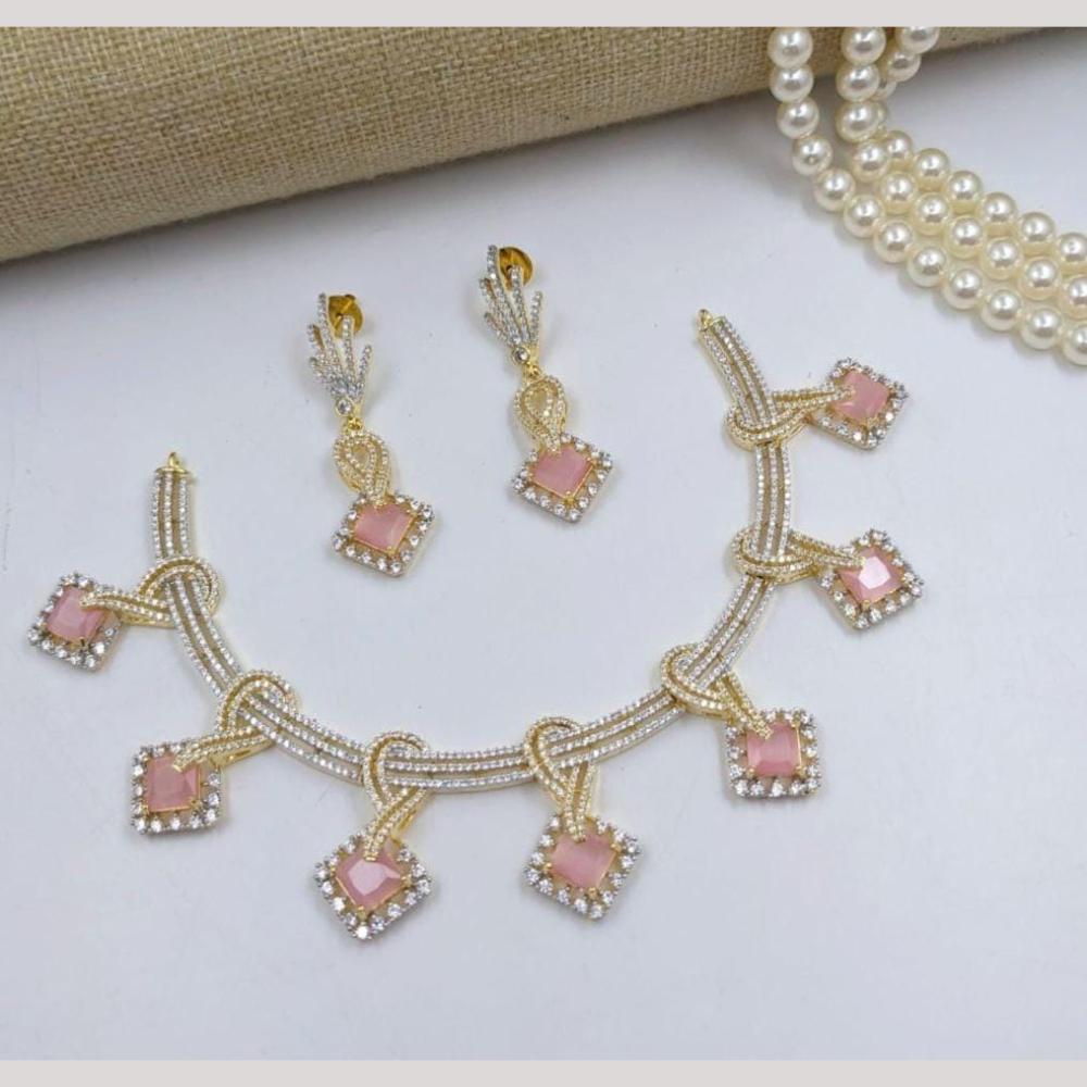 Kavita Art Gold Plated American Diamond Necklace Set