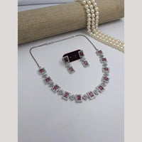 Kavita Art Silver Plated American Diamond Necklace Set