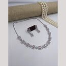 Kavita Art Silver Plated American Diamond Necklace Set