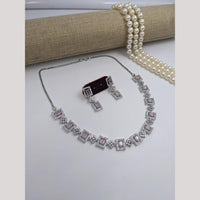 Kavita Art Silver Plated American Diamond Necklace Set