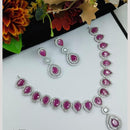 Kavita Art Silver Plated American Diamond Necklace Set