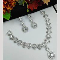 Kavita Art Silver Plated American Diamond Necklace Set