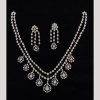 Kavita Art Silver Plated American Diamond Necklace Set