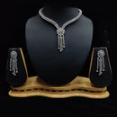 Kavita Art Silver Plated American Diamond And Pearl Necklace Set