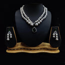 Kavita Art Silver Plated American Diamond And Beads Necklace Set